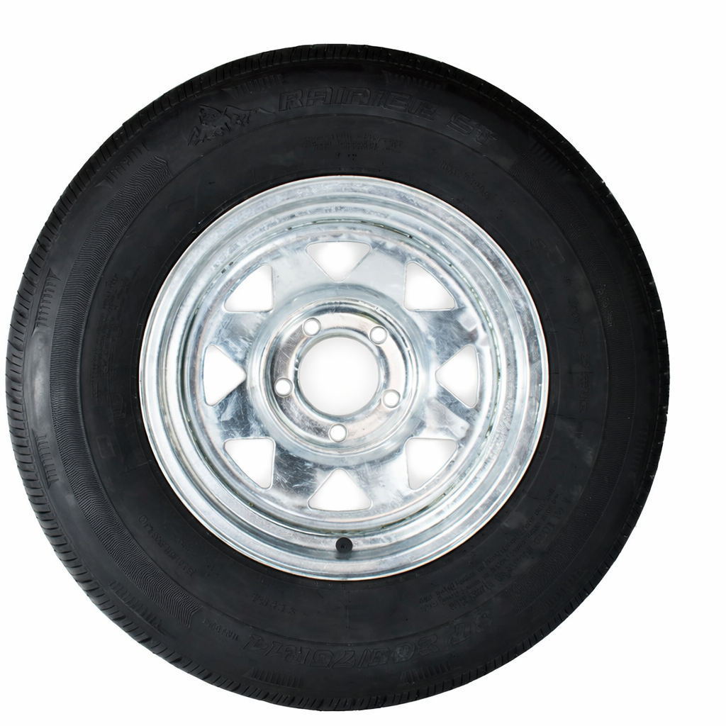 Rainer Boat Trailer Tire ST205/75R14 Radial on Galvanized Wheel 5 Lug