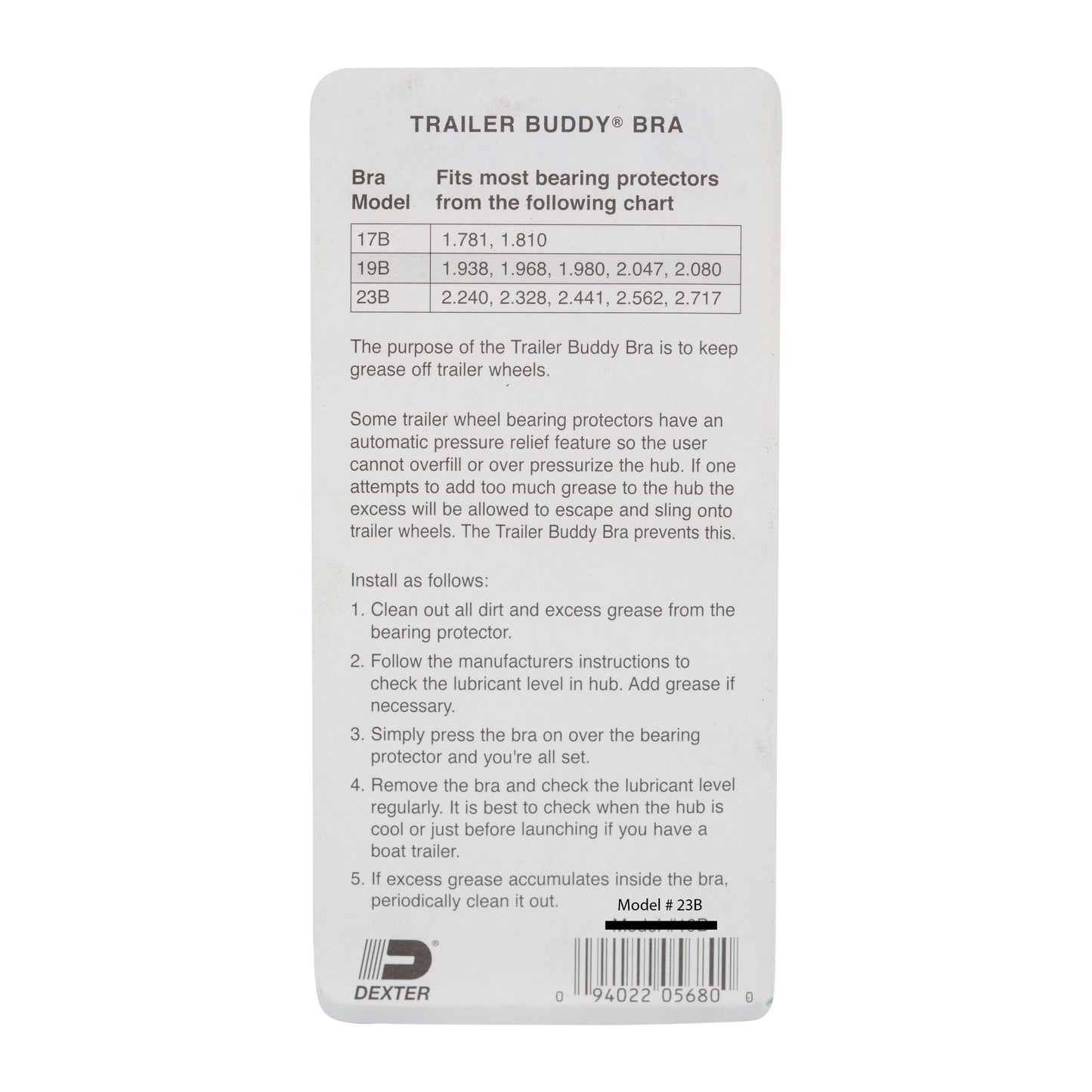 Boat Trailer Bearing Buddy Bra Cover (Pair) 23B Fits 2.441 & 2.717 Bearing Buddys
