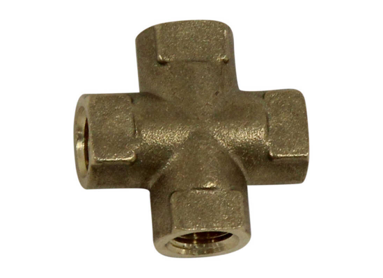 Kodiak Cross Fitting for Hydraulic Brake Hose - Brass - 3/16" Female Inverted Flares