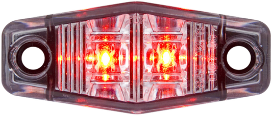 LED Trailer Mini Clearance or Side Marker Light - Submersible - 2 Diodes - Red LEDs - Clear Lens