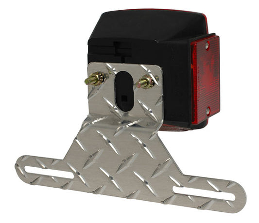 Trailer License Plate Bracket - Tail Light Mount - Aluminum Tread Plate