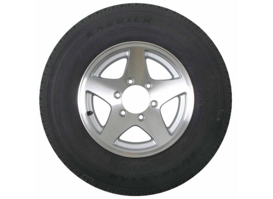 Karrier ST225/75R15 Radial Trailer Tire with 15" Aluminum Wheel - 6 on 5-1/2 - Load Range D
