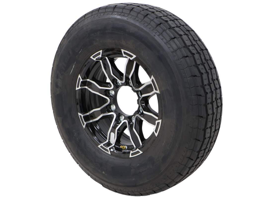 Westlake ST235/80R16 Radial Tire w/ 16" Liger Aluminum Wheel - 8 on 6-1/2 - Load Rating E - Black