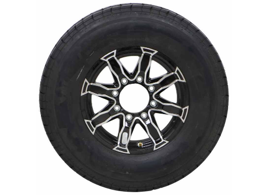 Westlake ST235/80R16 Radial Tire w/ 16" Liger Aluminum Wheel - 8 on 6-1/2 - Load Rating E - Black