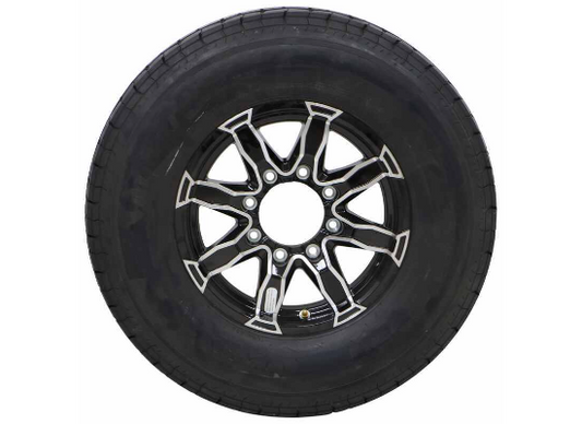 Westlake ST235/80R16 Radial Tire w/ 16" Liger Aluminum Wheel - 8 on 6-1/2 - Load Rating E - Black